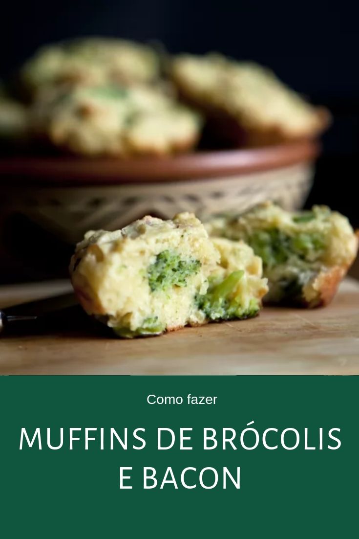 Muffins de brócolis e bacon
