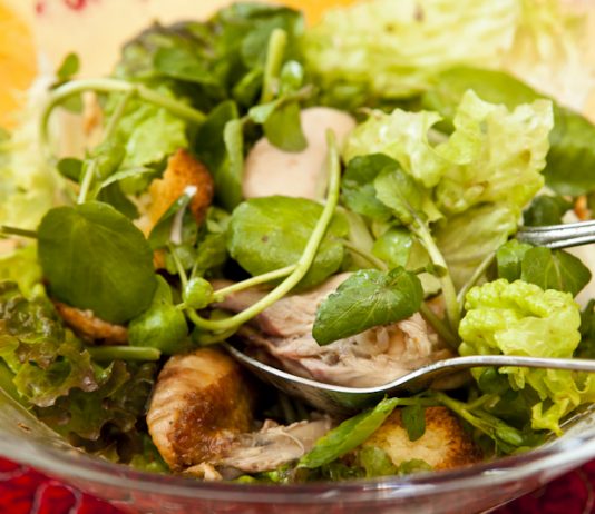 Salada de inverno com frango e outras delícias