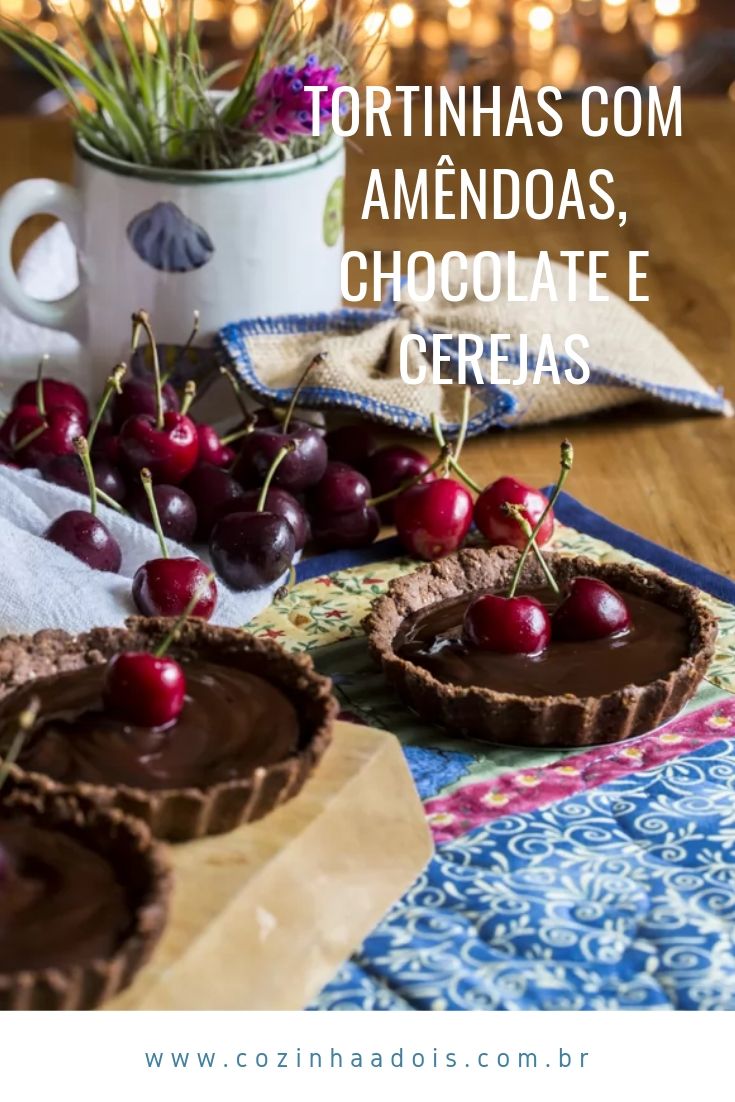 ortinhas com amêndoas, chocolate e cerejas