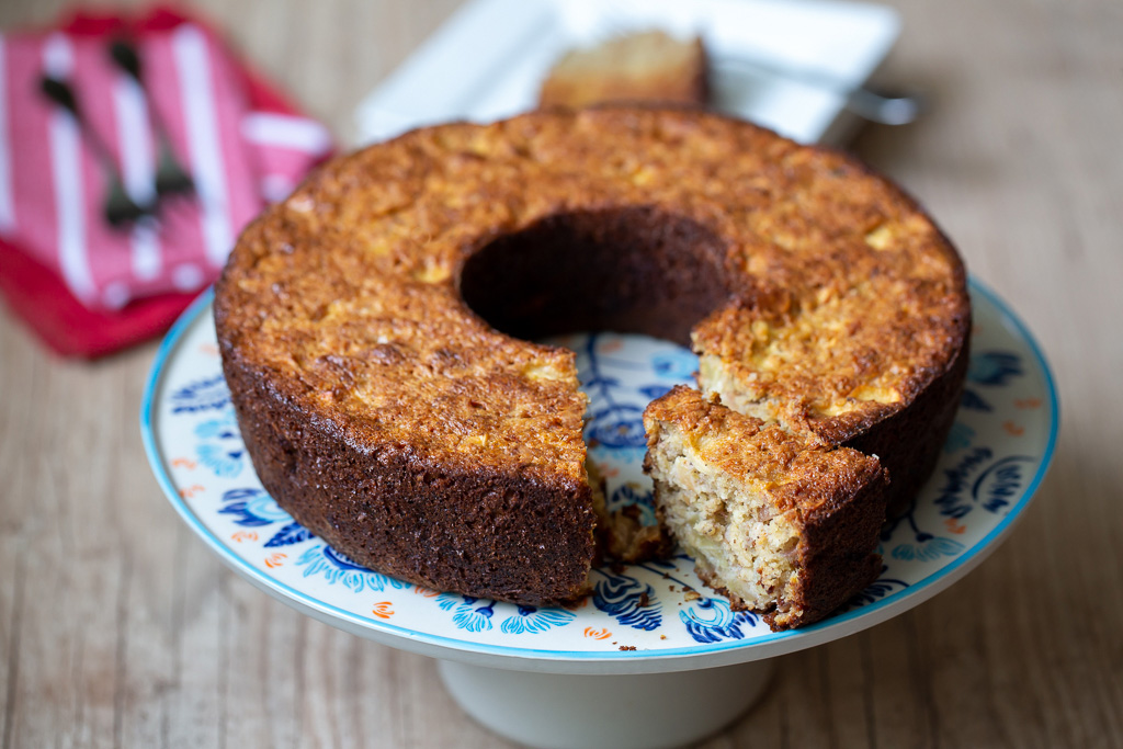 BOLO DE BANANA COM MAÇÃ E AVEIA, BOLO FIT