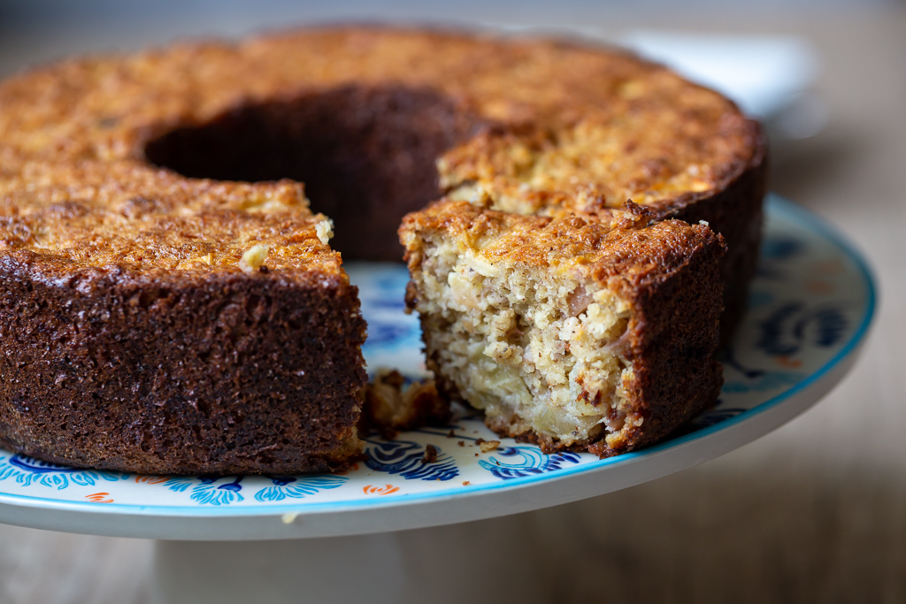 BOLO DE BANANA COM MAÇÃ E AVEIA, BOLO FIT